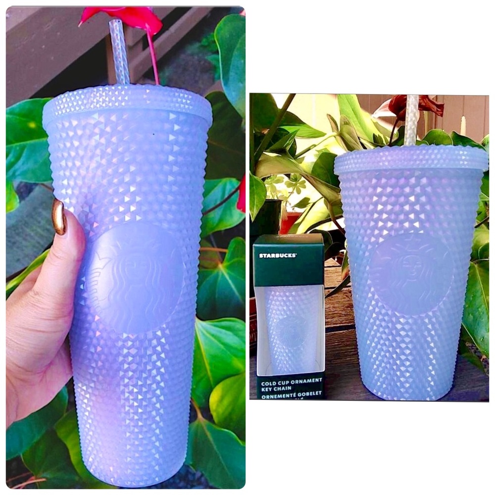 🤍💎Starbucks Icy White VENTI & GRANDE Studded tumbler cup/Ornament keychain set - Picture 2 of 6